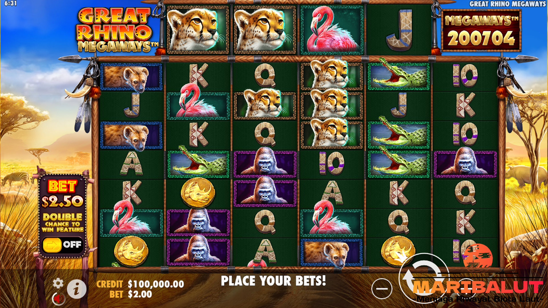 Great Rhino Megaways: Slot Safari Liar dengan Jackpot Menggila
